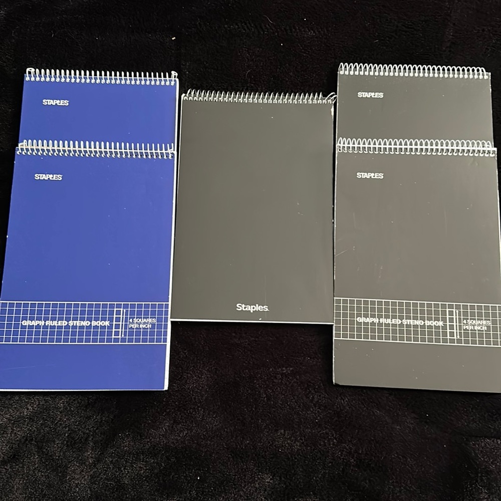 Brand new Staples White Paper Steno Pads, Quad Ruled notebook